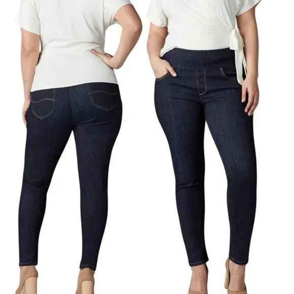 LEE Plus Women's Slim Fit Skinny Leg Sculpting Jeans Dark Wash 18W Medium NWTs - Picture 1 of 7